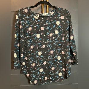 Le Lis women’s floral print blouse 3/4 sleeve size small